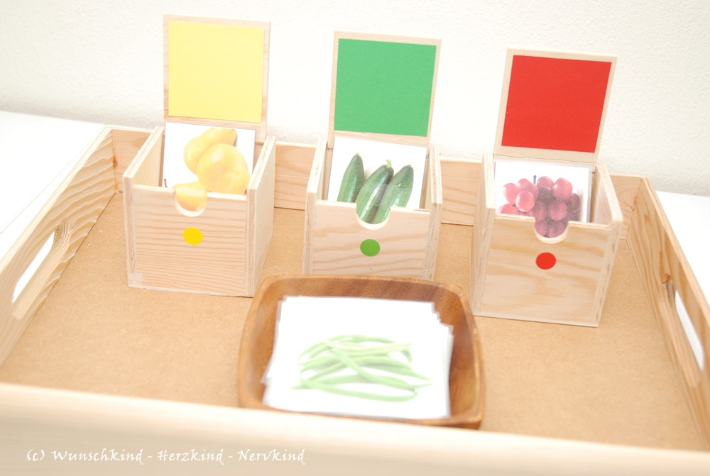 Zuordnung Obst und Gemüse nach Farben