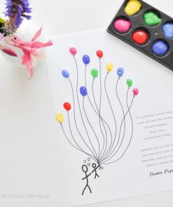 Luftballon-Bild mit Gedicht für Papa, Papi oder Opa