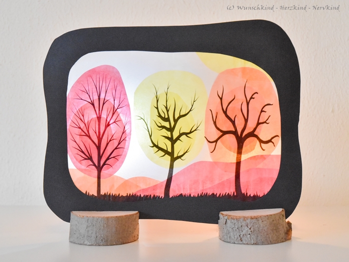 Fensterbild mit Transparentpapier