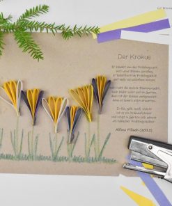 Krokusblüten mit Gedicht