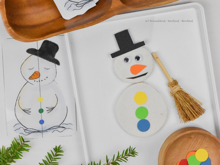 Schneemann-Zuordnungskarten